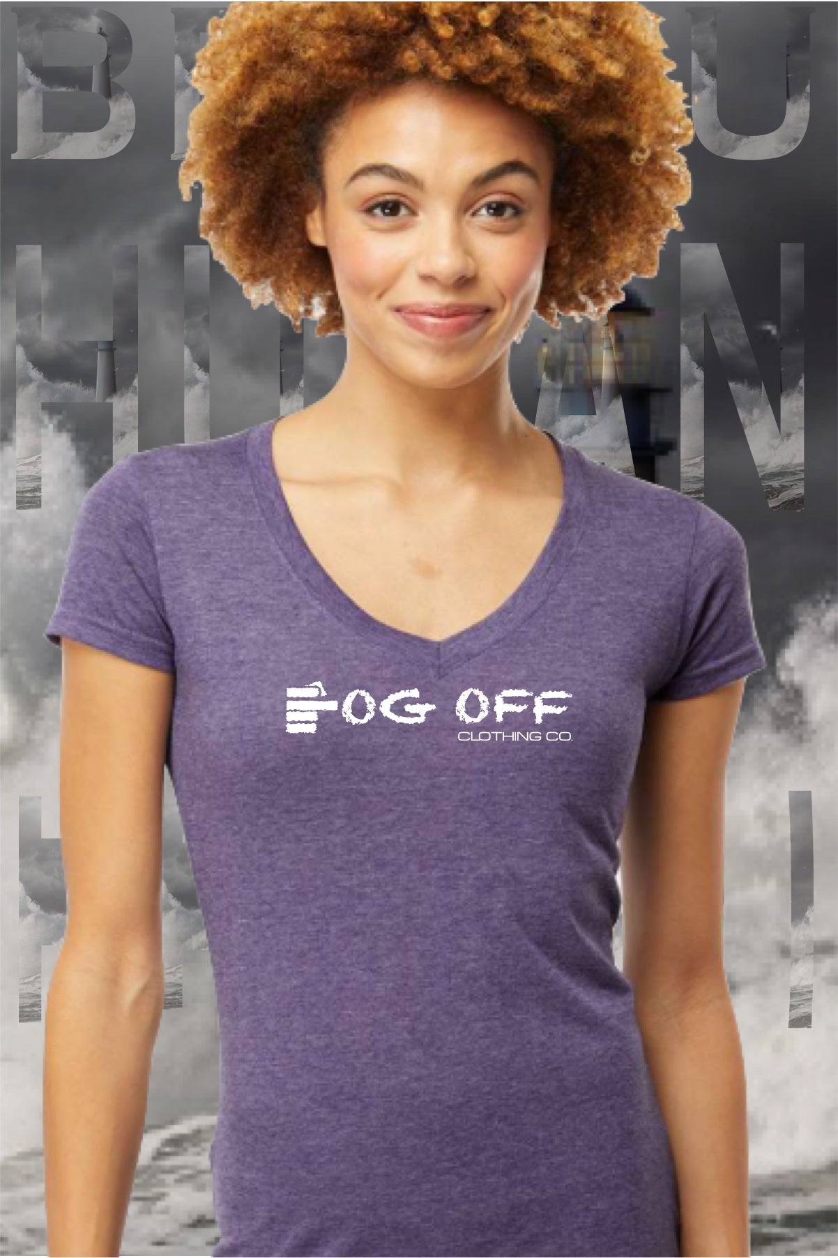 NEW FINGER LOGO WOMANS V-NECK T