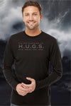 NEW HUGS LOGO  MENS LONG SLEEVE T