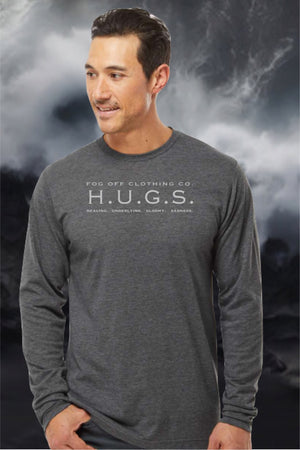 NEW HUGS LOGO  MENS LONG SLEEVE T