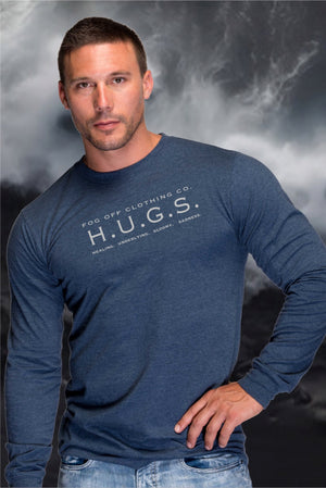 NEW HUGS LOGO  MENS LONG SLEEVE T