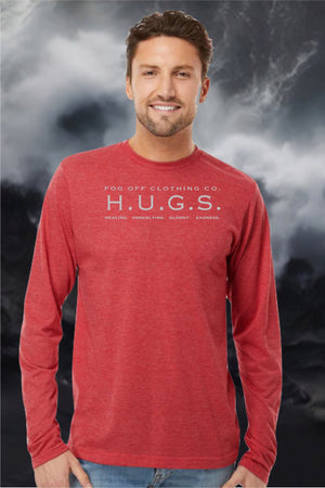 NEW HUGS LOGO  MENS LONG SLEEVE T