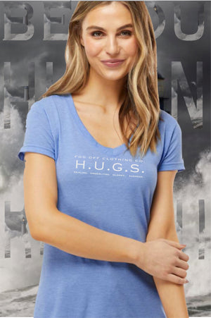 NEW HUGS LOGO WOMANS V-NECK T