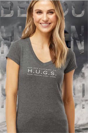 NEW HUGS LOGO WOMANS V-NECK T