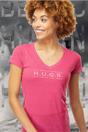 NEW HUGS LOGO WOMANS V-NECK T