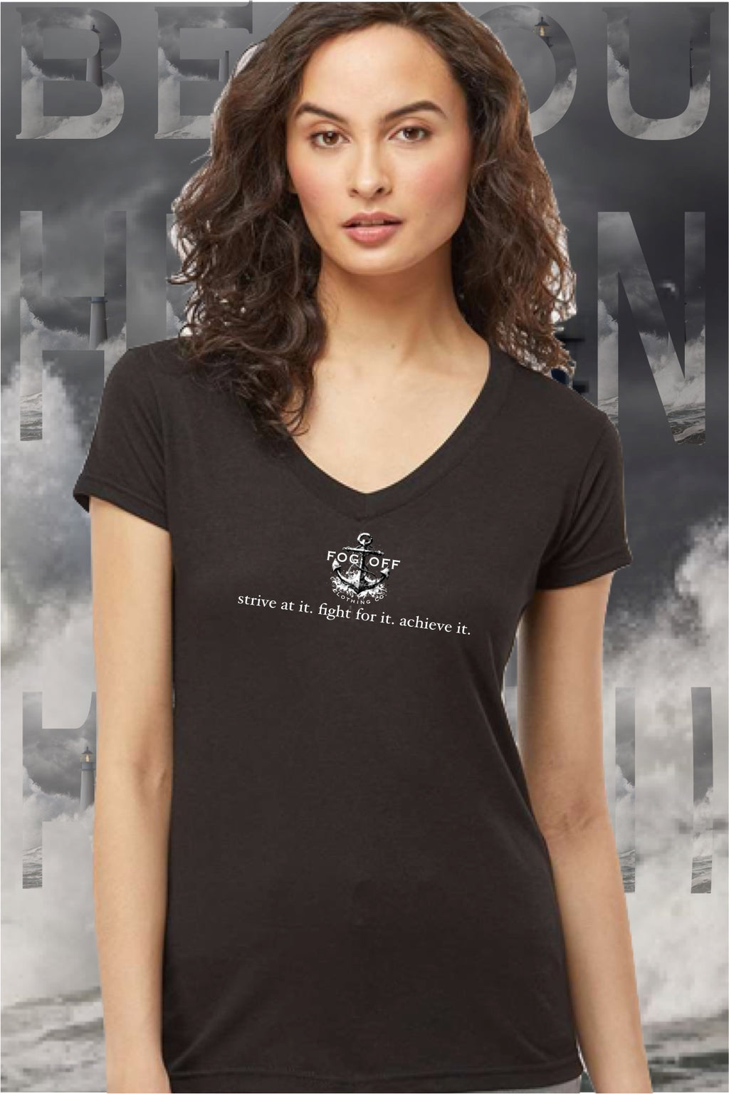 NEW STRIVE LOGO WOMANS V-NECK T